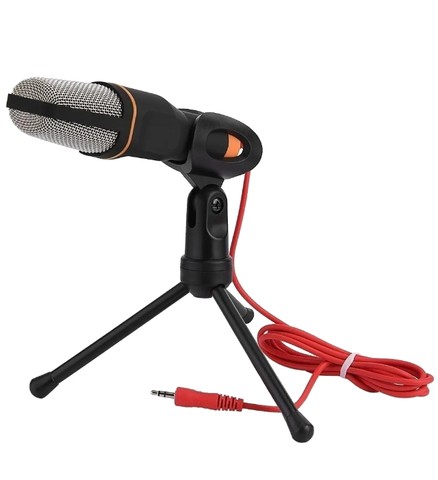 Microfone Condensador Omnidirecional Preto Com Tripe - Foto 2