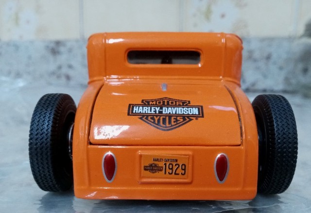  Ford Model A 1929 1/24 Laranja HD Custon Harley-Davison - Foto 3