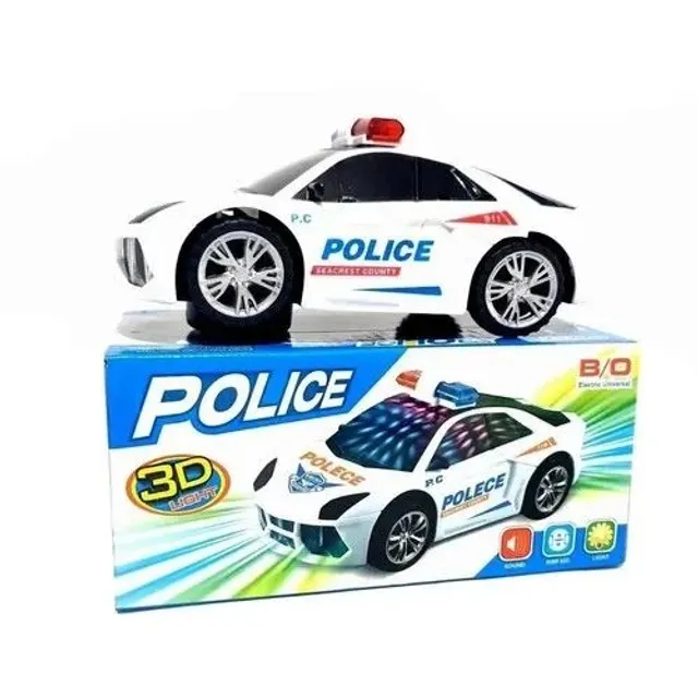 carro policia transformers vira robo 3 d com sons luzes led e