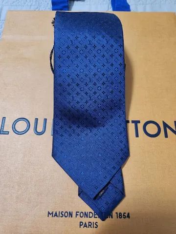 Louis Vuitton Neo Monogramissime Capsule Tie Navy Blue Silk