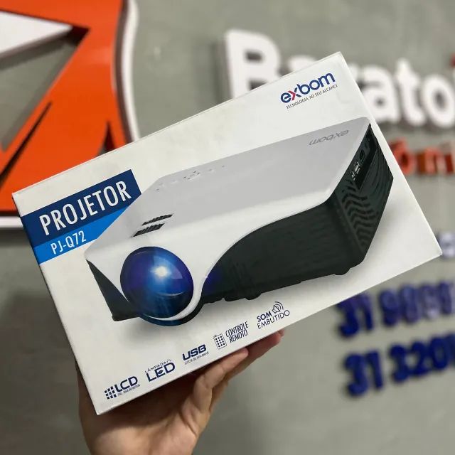 Projetor Exbom 1200 lumes Hdmi Projetar ate 120? Branco de Led 