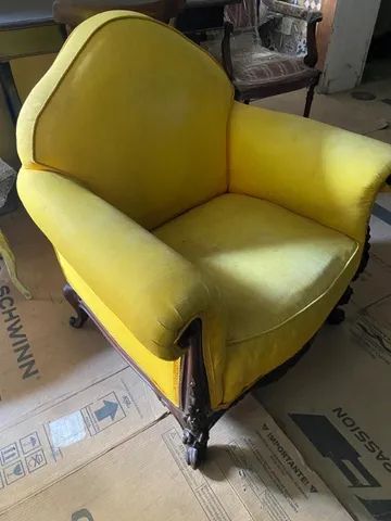 Poltrona Em Jacarandá Est Luis Xv Estofada - Foto 2