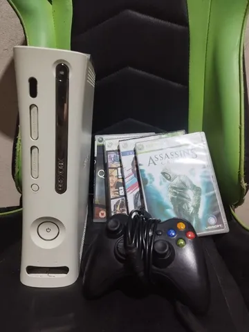 CONSOLE XBOX 360 FAT BRANCO DESTRAVADO USADO - TLGAMES