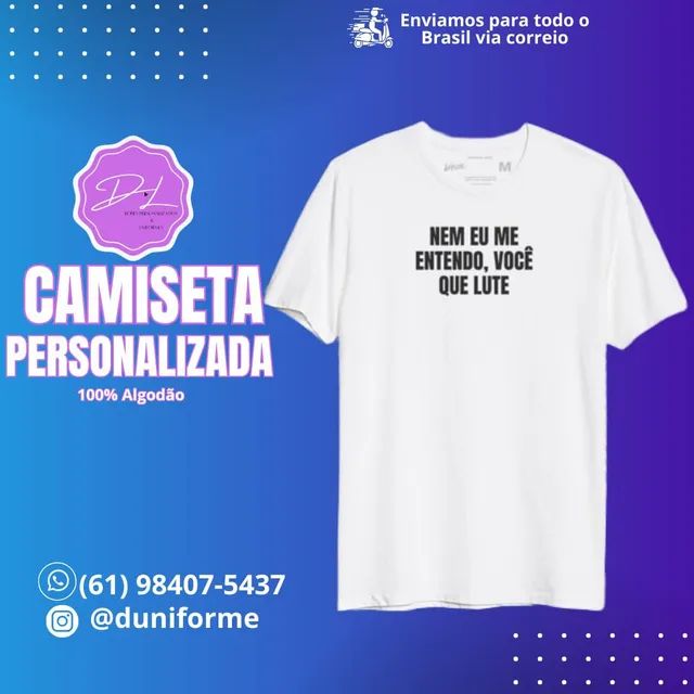 Camiseta Personalizada frases  algodão premium  - Foto 3