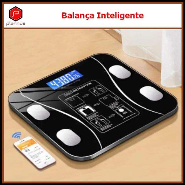 Balança Bioimpedância Função Inteligente Corporal até 180kg Bluetooth Fitness z159 