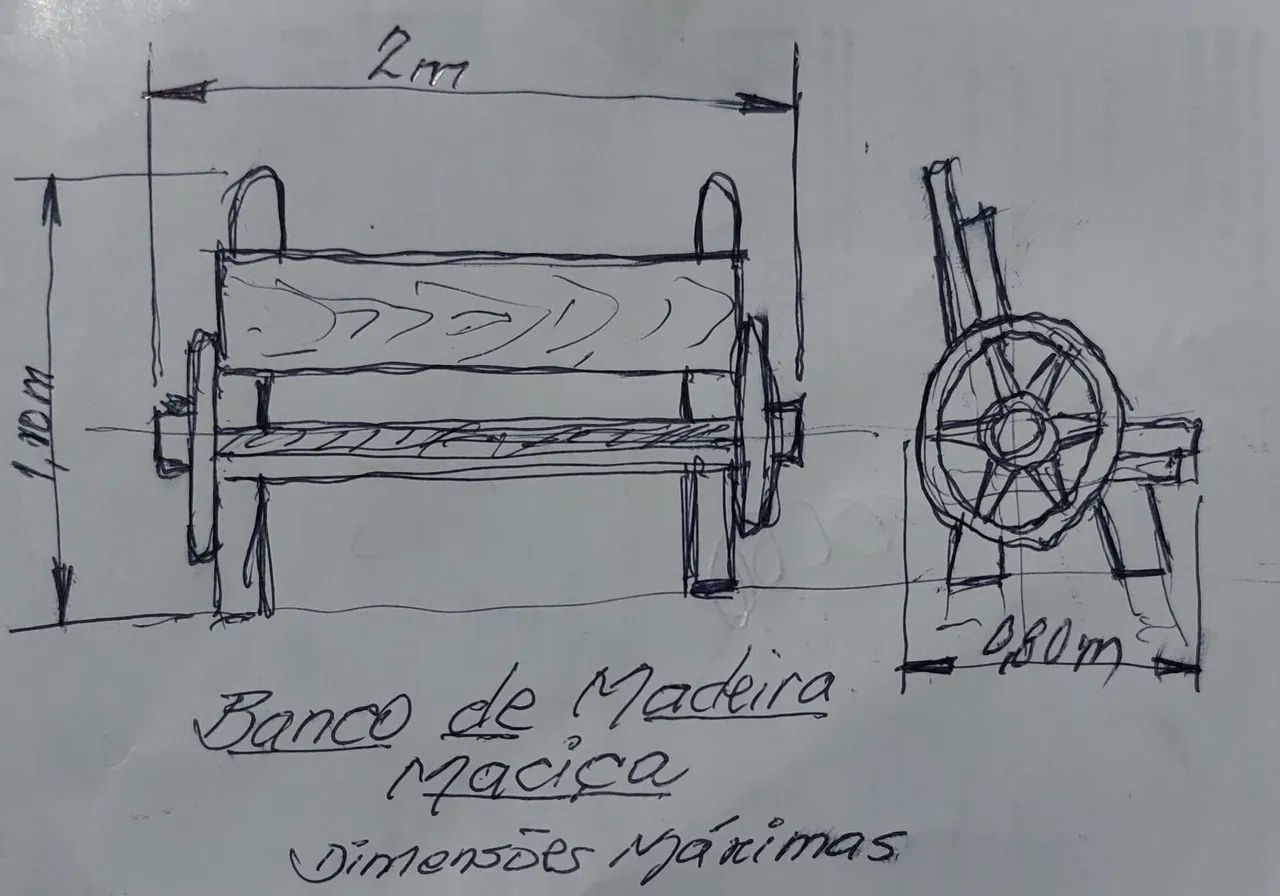 02 Bancos de Madeira Maciça - Foto 5