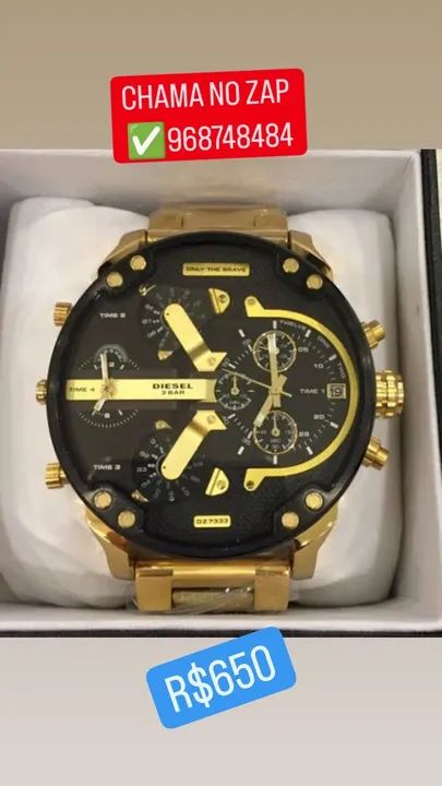 Relógio Diesel 3 Bar Multifuncional Com 04 Máquinas 