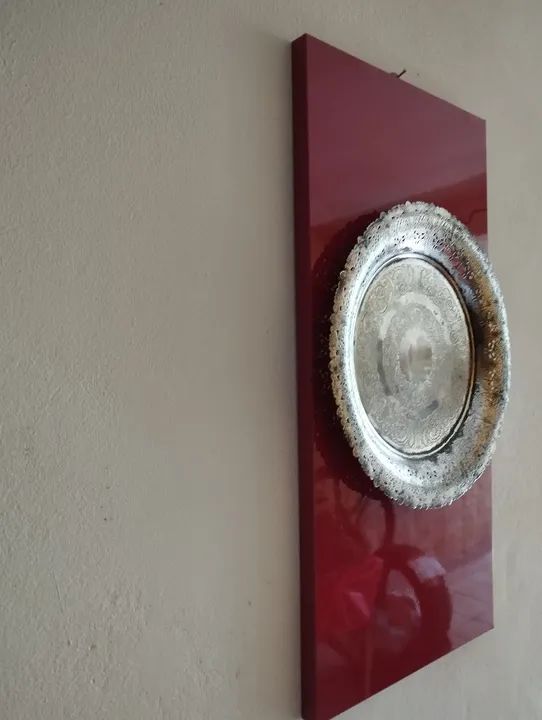 Prato Antigo de Bronze com Banho de Prata - Foto 4