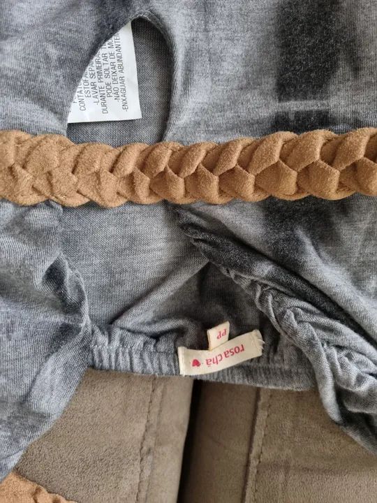 vestido rosa chá pp, com forro, detalhes em couro, usado 1 vez com elastano - Foto 4