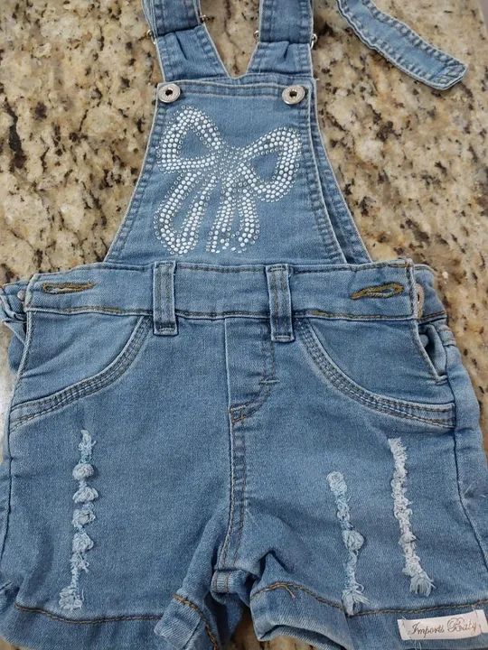 Jardineira Jeans Menina Tamanho 2 
