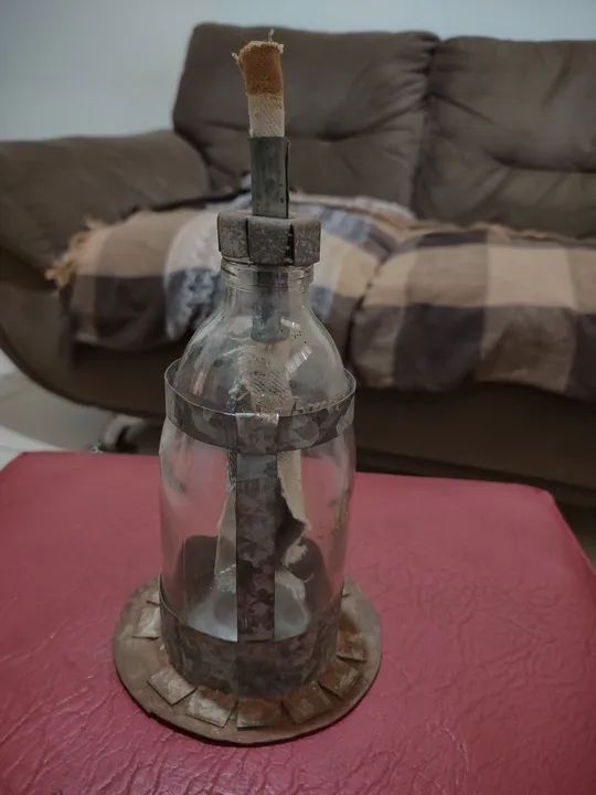 Lampião lamparina em garrafa Rara da Schweppes  - Foto 4