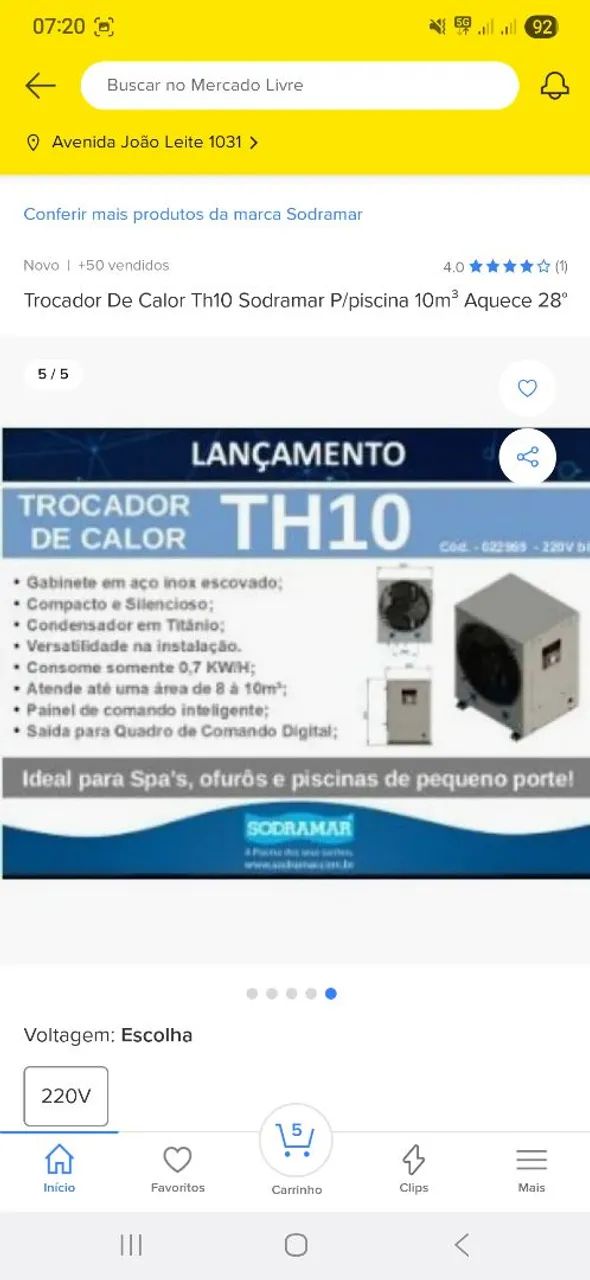 Trocador de Calor Sodramar TH-10 + Painel Digital - Novos | Conjunto R$ 8.950  - Foto 4