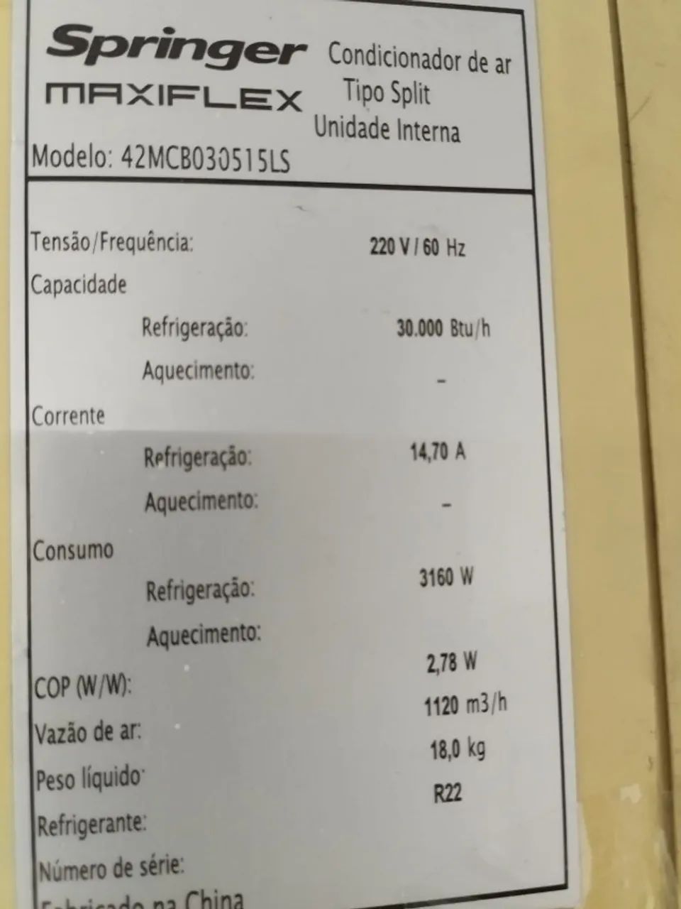 AR CONDICIONADO SPRINGER MAXIFLEX , MODELO SPLIT 30.000 BTU/H - Foto 4