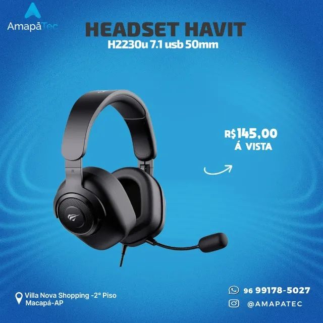 Headset Gamer Havit H2230u Usb Microfone Removível