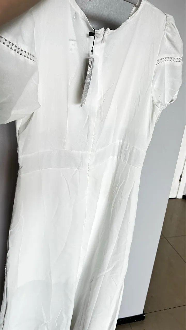 Vestido longo branco com renda gripi 42 - Foto 2