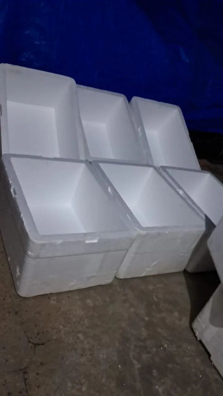 Caixas térmicas de isopor, caixas de plástico empilhável, excelente para organização 