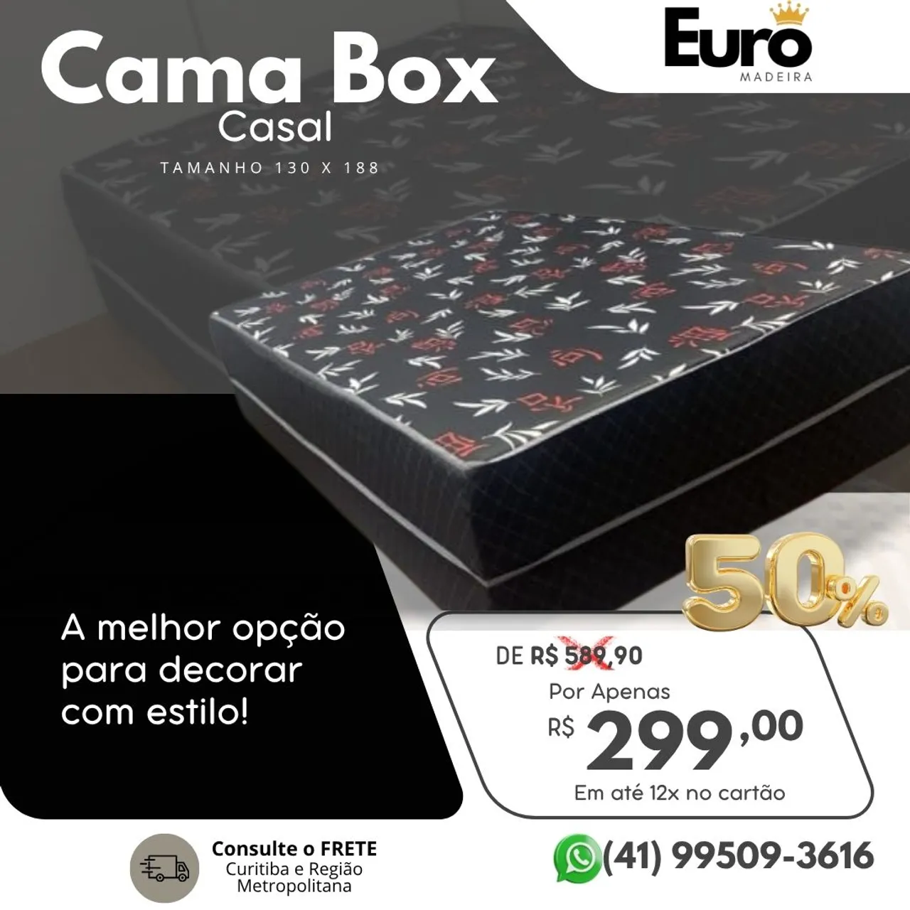 Cama Box Casal- Apenas 299,00 - Promoção - Novo