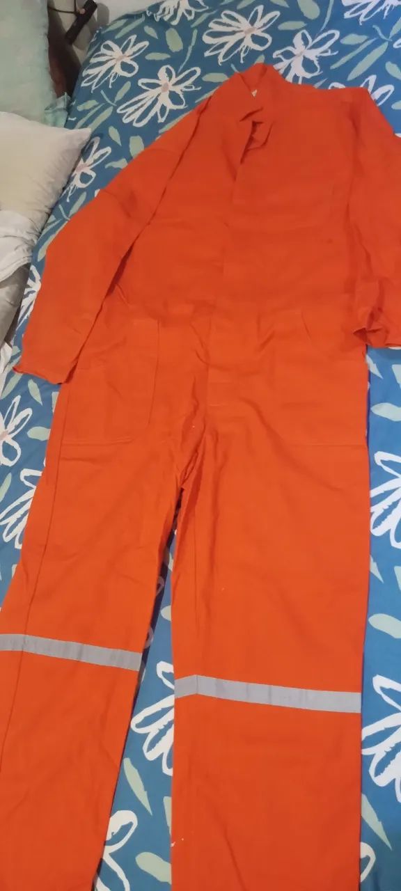 Macacão de Trabalho Laranja com Faixas Refletivas64292684590338123