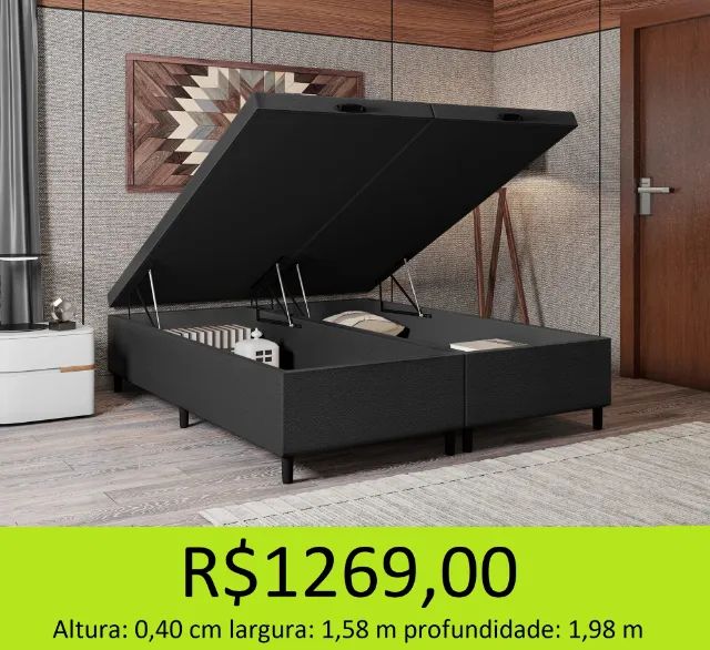Base box baú Queen com excelente resistencia  - Foto 4
