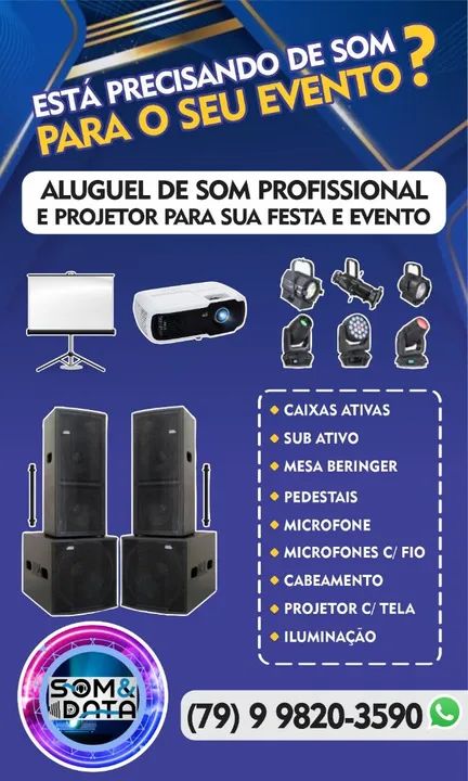Alugue de Som e Projetor para Eventos e Festas