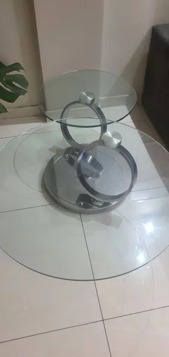 Mesa de centro vidro 2 anéis - Foto 6
