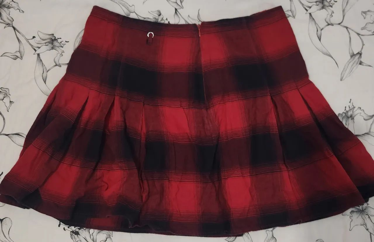 Saia xadrez vermelha e preta - Foto 2