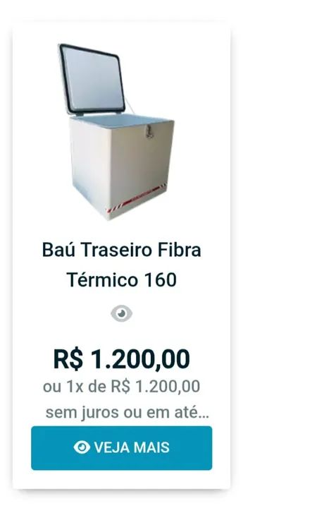 Baú Traseiro Fibra Térmico 160L - Foto 2