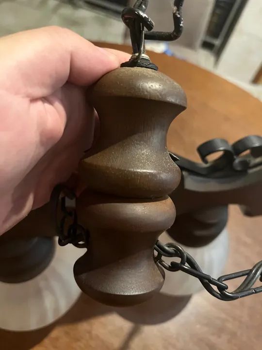 Lustre rústico de madeira com 2 lâmpadas - Foto 3