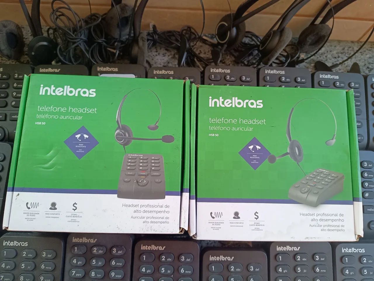 Vendo lote com 26 telefones headset sendo 20 Intelbras hsb 50 e 6 Practica T110. Leia. - Foto 2
