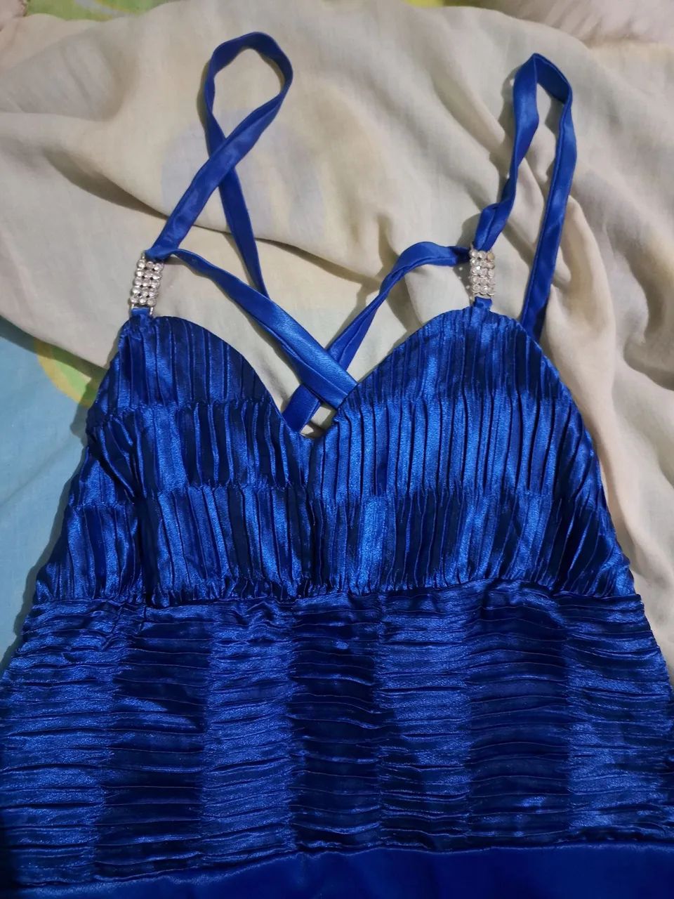 Vestido azul lindo .Foi usado um unica vez - Foto 2