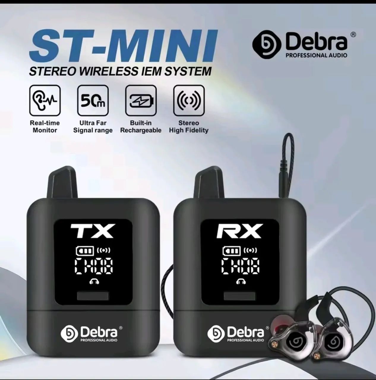 Retorno de Fone sem fio Debra St-mini sinal digital 2.4ghz - Foto 2