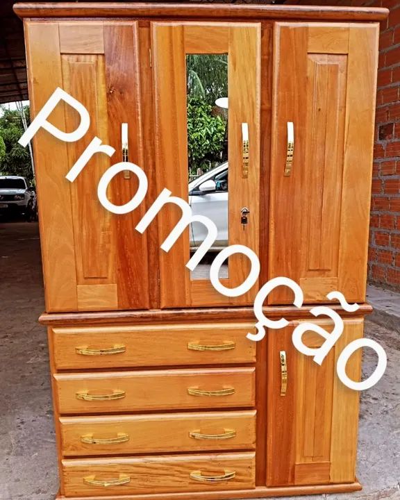 Guarda - roupa solteiro madeira maciça - novo