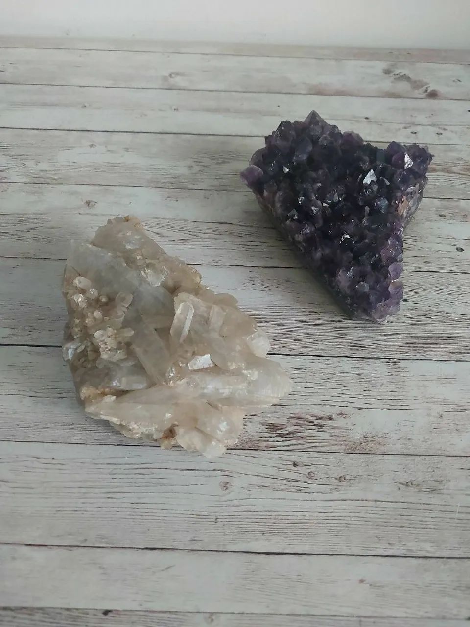 Kit Pedras Drusa Ametista e Cristal Translúcido - Energização e Decoração