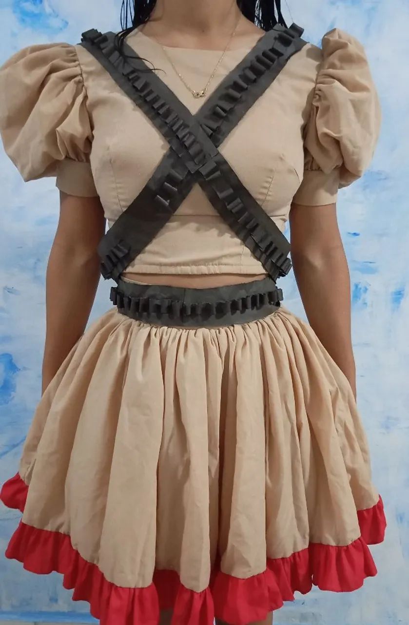 Vestido Jeans Festa Junina Roupas Simples Para Natal Vestido