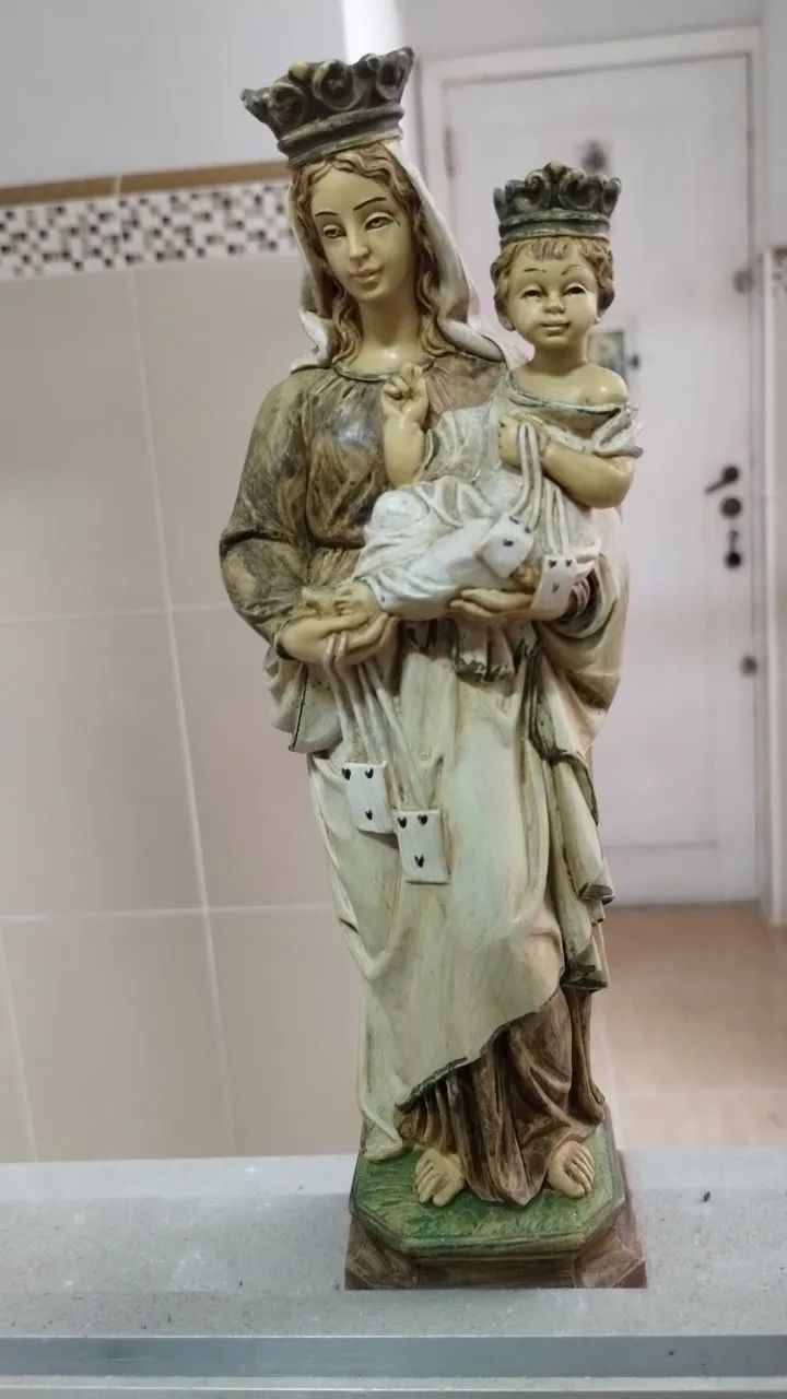 Estátua de Nossa Senhora com o Menino Jesus - Decoração - Foto 2