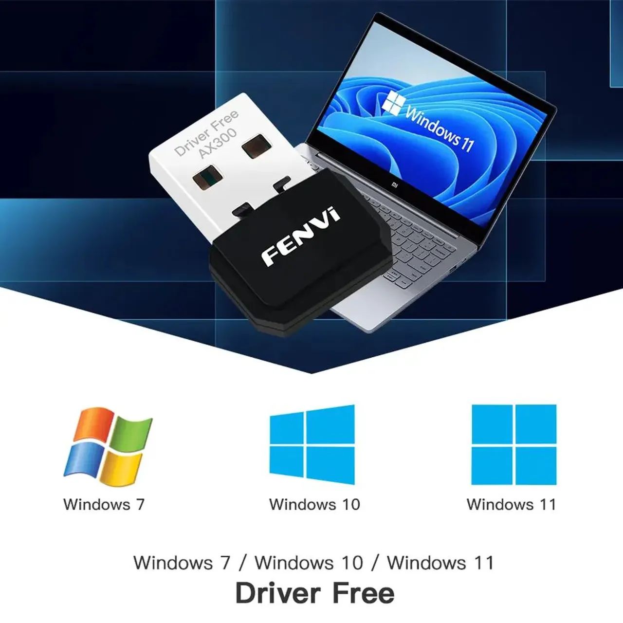 Adaptador Wi-Fi USB AX300Mbps - Driver Free - Fenvi - Foto 3