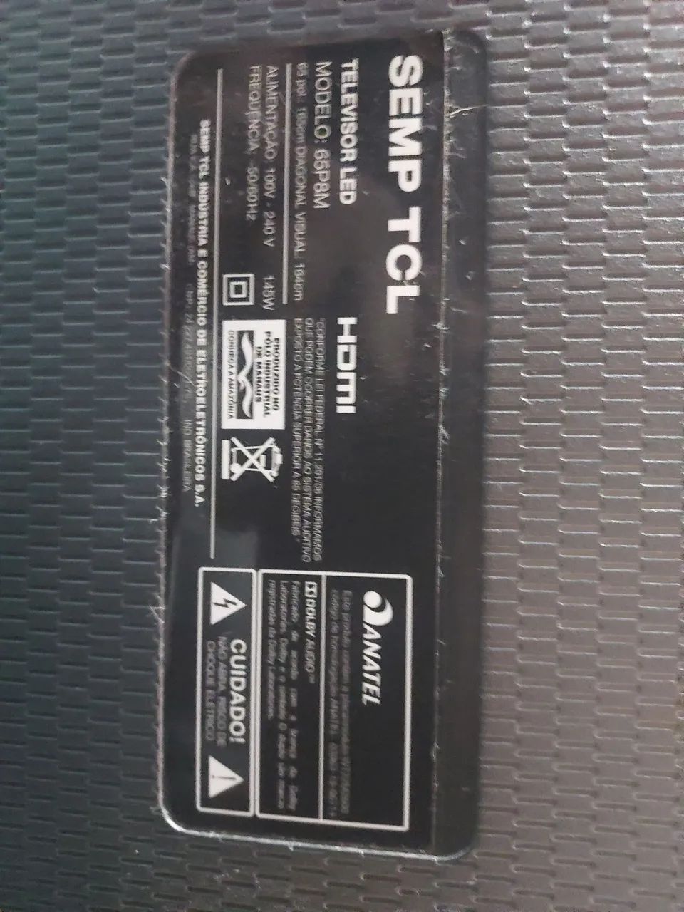 TCL 65 TV for parts pickup64396662882435121