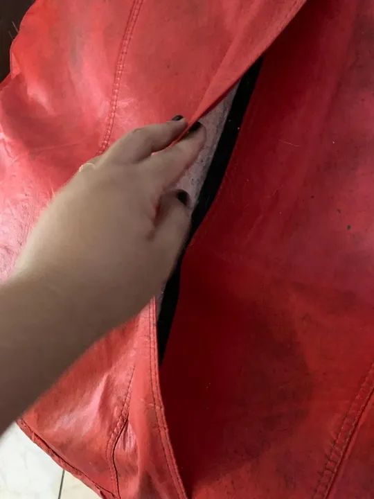 Puff Redondo Vermelho + Enchimento - Foto 4