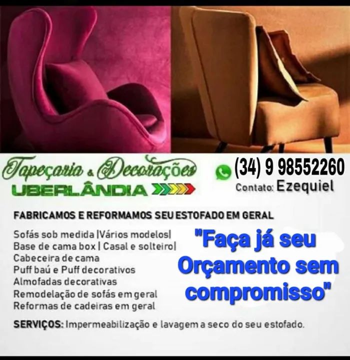sofas, cadeiras e etc, Reformamos e Lavamos a seco em geral "Orçamentos Zap tá na foto" - Foto 2