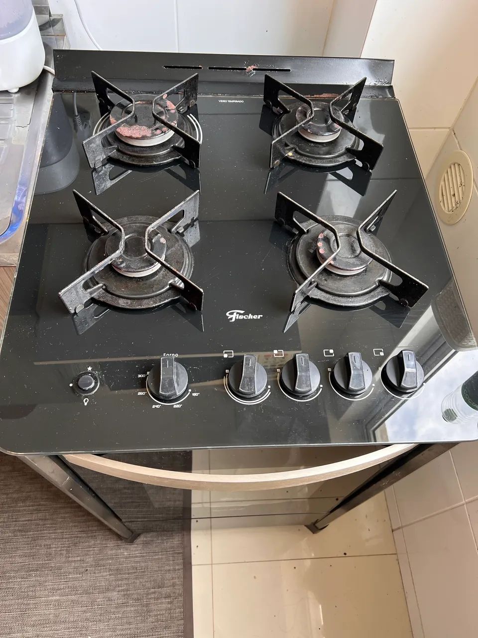 Fogão Fisher mesa de vidro 4 bocas Gran Cheff - Foto 5