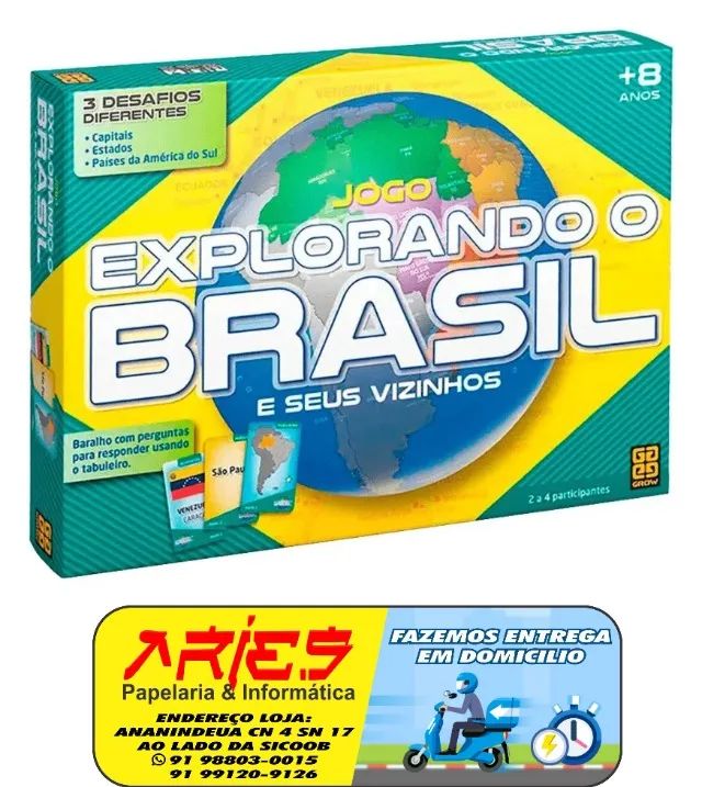 JOGO DE TABULEIRO EDUCATIVO EXPLORANDO O BRASIL E SEUS VIZINHOS GROW