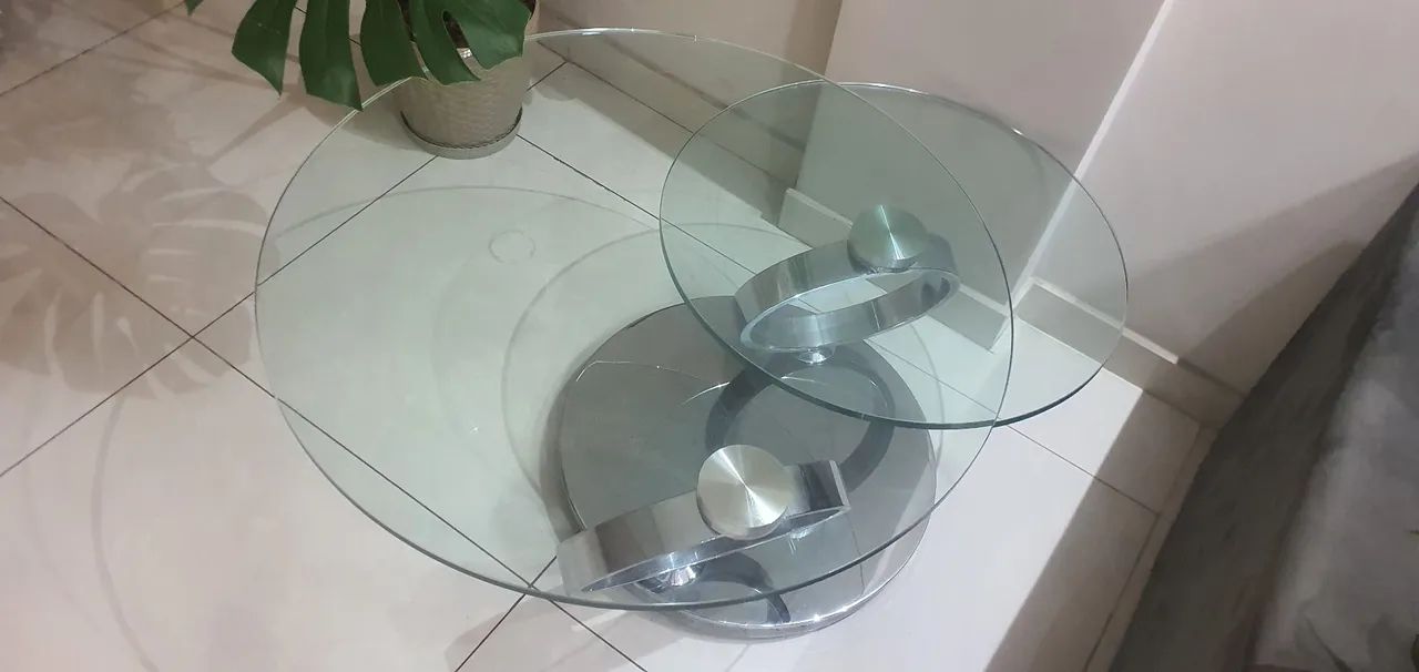 Mesa de centro vidro 2 anéis - Foto 4