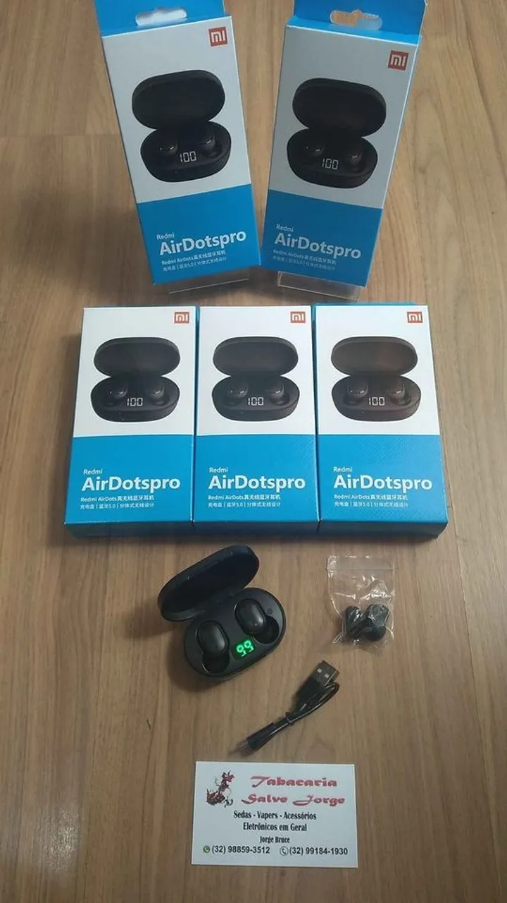 Fone bluetooth sem fio com led da bateria