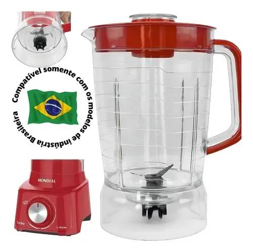 Copo Liquidificador Mondial Turbo Power Sangel L 99 Vermelho