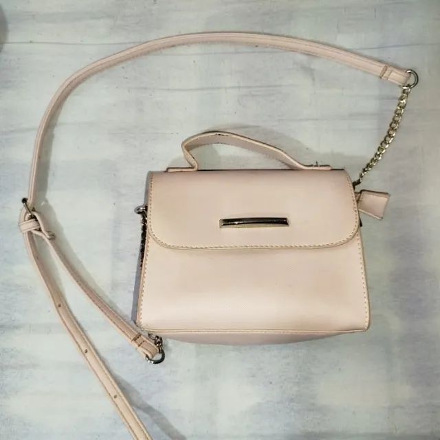 Bolsa de ombro corino rosa bebê