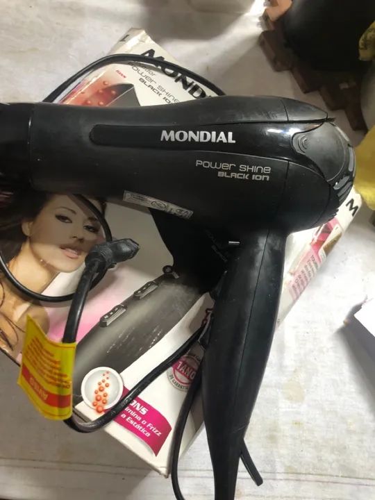 Secador de Cabelo Mondial Power Shine Black Ion