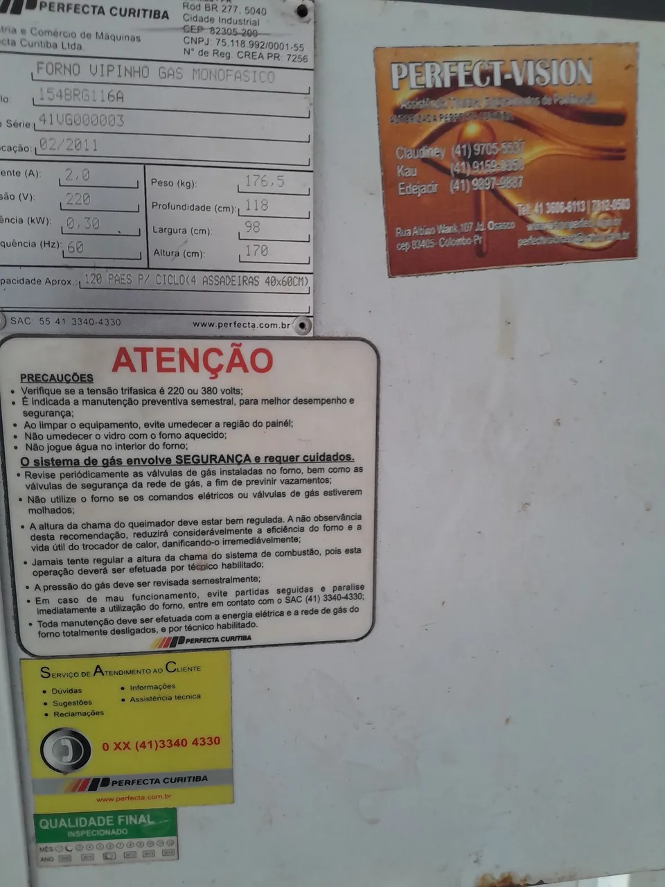 Forno Vipinho a Gás Monofásico - Perfeita Curitiba