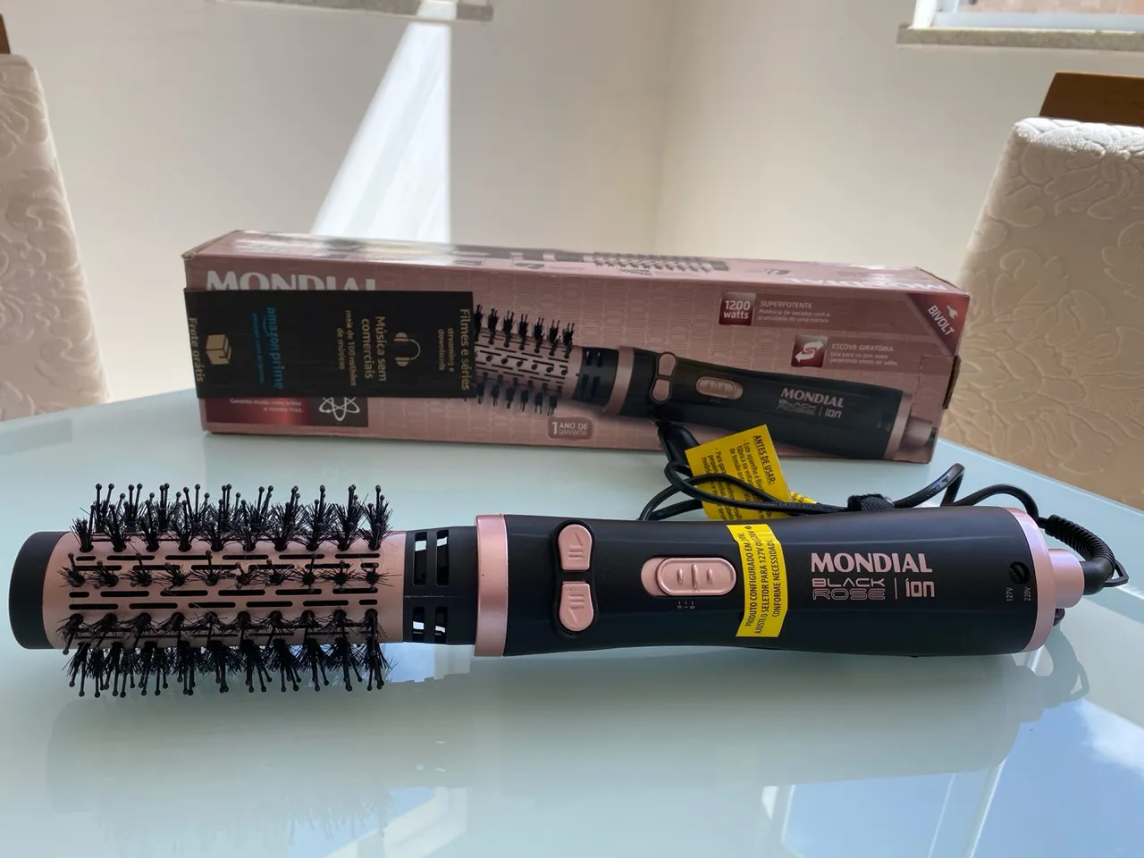 Escova Secadora Mondial Black Rose Ion 1200W Bivolt
