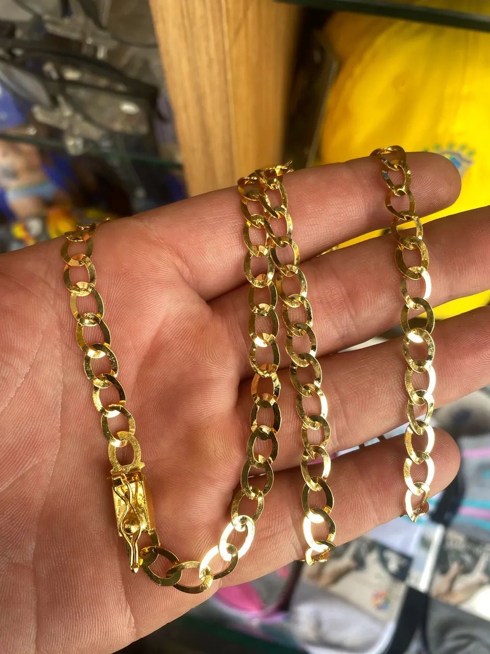 CORRENTE LAMINADA BANHADA A OURO 18k - Foto 4