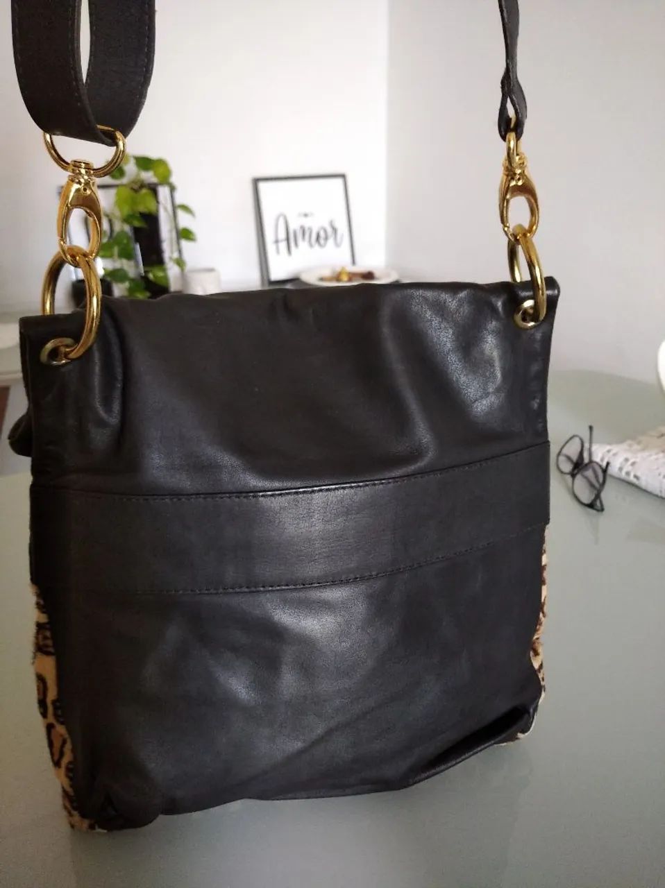 Bolsa original couro legítimo Animal Print da marca Campana adulto  - Foto 3